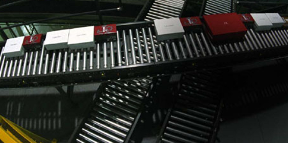 Zappos shoes on a conveyor